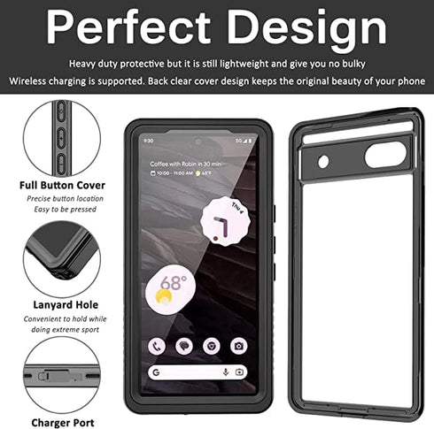 Google Pixel 7a Case Waterproof, IP68 Certified Waterproof 360 Degree Shockproof Dustproof Full Body Protective Case for Pixel 7a 2023 (Pixel 7a B...