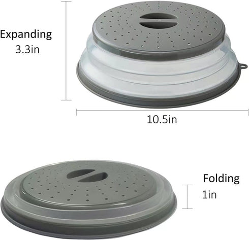 Microwave Lid,Foldable Microwave oven Cover for Food, Safe and Free of BPA Plastic and Silicone, Multi-purpose Kitchen Tool splash cover. Can be w...
