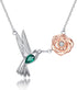 Sterling Silver Hummingbird Necklaces for Women - Gold Plated Bird Flower Pendant Embellished With Shining Zirconia Jewelry Mother's day Gifts For...