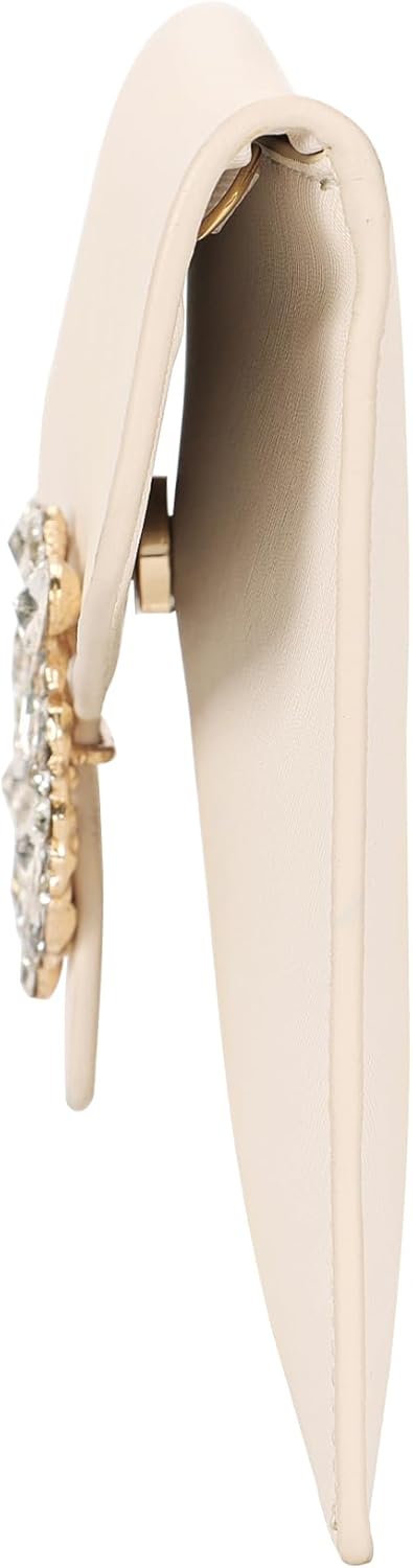 Envelope Clutch Purse Saffiano Vegan Leather Women Evening Handbags with Crystal Trimmed for Party Wedding Prom...