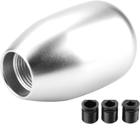 5 Speed Car Gear Shift Knob, Manual Gear Shift Knob Stick Head Shifter Lever Stick with 3 Adapters 8/10/12mm(Silver)...