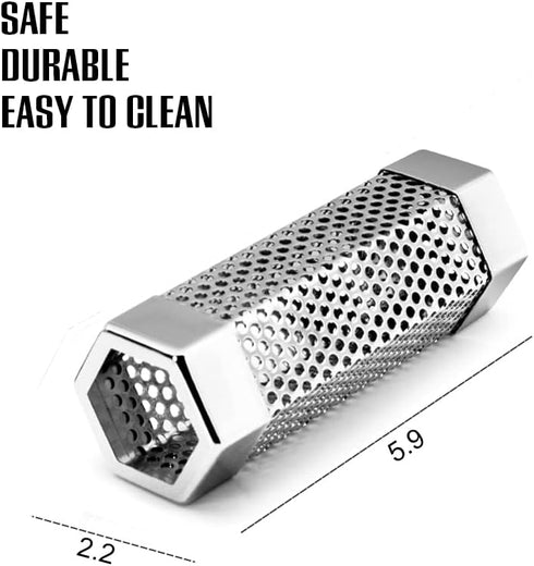BEWAVE Pellet Smoker Tube for All Grill Electric Gas Charcoal or Smokers Hot/Cold Smoking, 6 Inch...