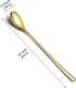 Gold Long Handle Iced Tea Spoons Set of 12 Pieces, Titanium Plating Gold Stainless Steel Teaspoons, Stirring Bar Spoon, Coffee Spoon, Ice Cream Sp...