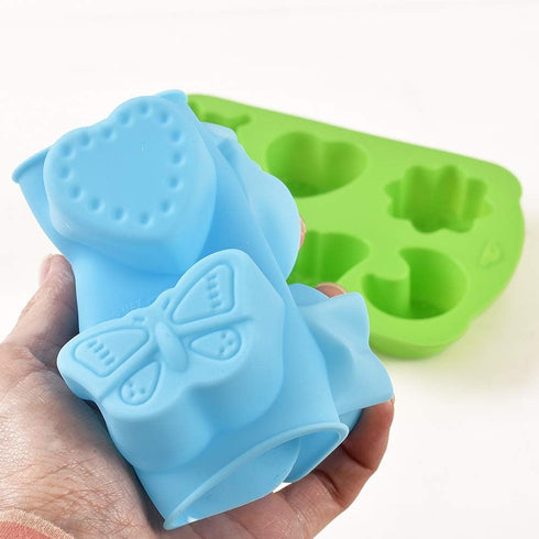 Newk Insects Silicone Candy mold, 4 Packs 6- Cavity Animal Butterfly Moon Star 3D Bakeware Mold, Nonstick Food Grade Mold for Candies, Chocolate, ...