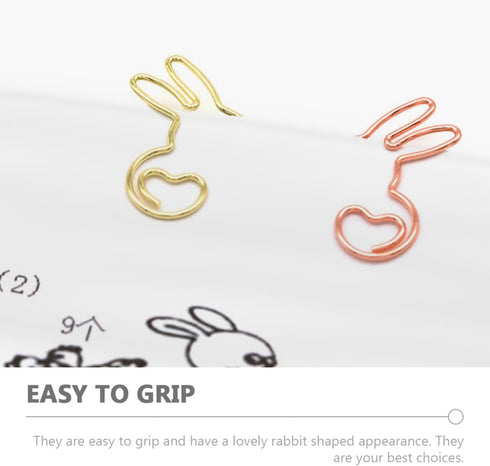 20pcs Animal Paper Clips Rabbit Creative Paper Clips Special-shaped Golden Whirly Needle Cute Colorful Clip 20pcs/pack Fixing Paper Clamp Papercli...