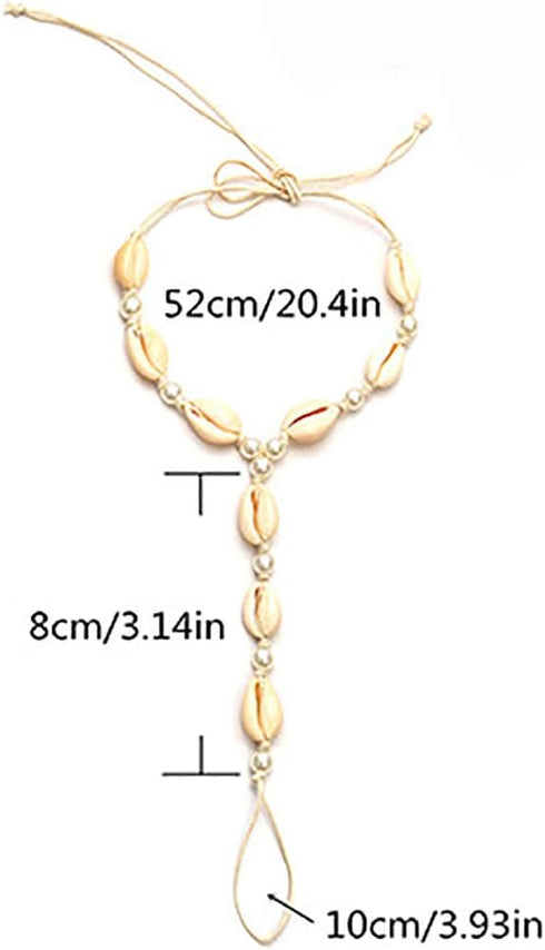JEAIRTS Boho Sea Shell Anklet Barefoot Sandals Pearls Anklets Beach Foot Jewelry for Women(Pack of 2)...