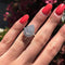 FAONIE White Gold Plated Teardrop Halo Pear Cut Cubic Zirconia CZ Engagement Wedding Ring For Women (9)...
