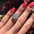 FAONIE White Gold Plated Teardrop Halo Pear Cut Cubic Zirconia CZ Engagement Wedding Ring For Women (9)...