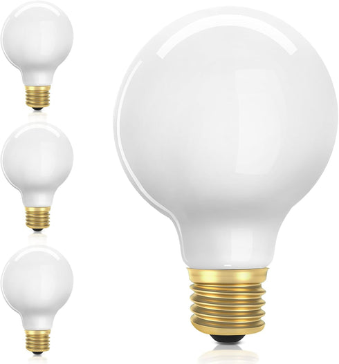 G25 Dimmable LED Globe Light Bulbs 60 Watt Equiv, 6W 5000K Daylight Bathroom Vanity Light Bulbs, G80 Large Edison Round LED Light Bulbs for Sputni...