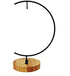 Archi G-Shaped Ornament Display Stand Iron Pothook Stand for Hanging Glass Terrarium/Picture with Wood Base (Iron Stand with Wood Base)...