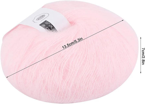 Wool Yarn, White Soft Angora Mohair Knitting Yarn for DIY Crocheting Shawl Scarf Socks Hats Sweater......