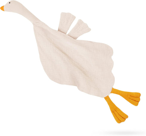 Baby Toys Lovey Blanket Soft Goose Blankets for Newborn Essentials 0-6 Months, Sensory Stuffed Animal Security Blanket for Boys and Girls (Cream, ...
