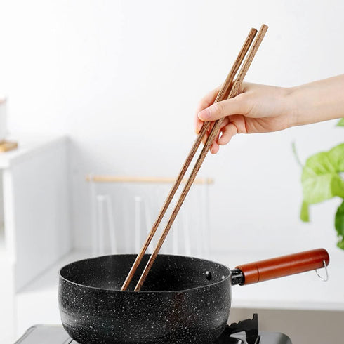 16.5 Inch Long Cooking Chopstick Wooden Chopstick Long Hot Pot Chopstick 10 pairs Wooden Frying Chopstick, for Hot Pot, Frying, Noodle, Cooking Fa...