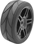 4 pcs 1/10 RC On-Road Rubber Tires & Wheels Sets 5 Spoke Wheels V Tread Rubber Tires 12mm Hex Hub...