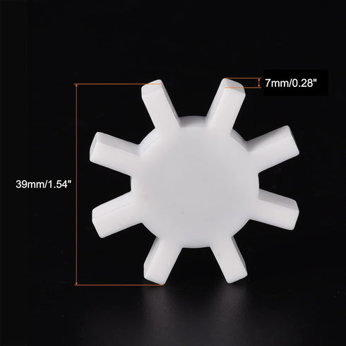 MECCANIXITY Magnetic Stirrer Mixer Stir Bar Rod 39mm(1.54") Gear Shape Coating Magnet White for Laboratory...