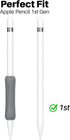 NIUTRENDZ 3 Pack Silicone Grip for Apple Pencil 1st Generation Accessories Ergonomic Design Sleeve Protective Case Cover Holder with Cable Adapter...