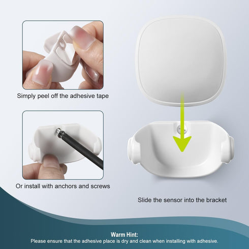 Lenink Wall Mount Compatible with Ecobee Smart Sensor, 2 Pack Smart Sensor Wall Holder Replacement Intelligent Robot Model (White)...