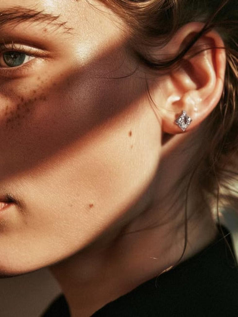 925 Sterling Silver Stud Earrings Irregular Chic Earrings Geometric Stud Earrings Flat Back Earrings Statement Jewelry Lightweight 2024 Urban Fash...