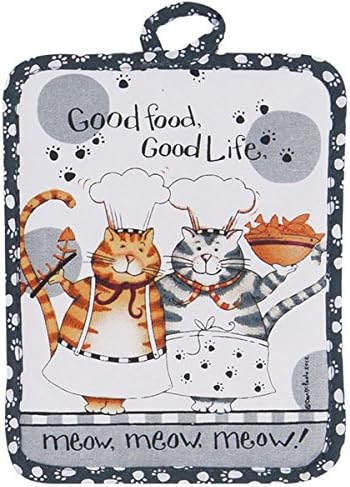 4 Piece Happy Cat Kitchen Set - 2 Terry Towels, Oven Mitt, Potholder...
