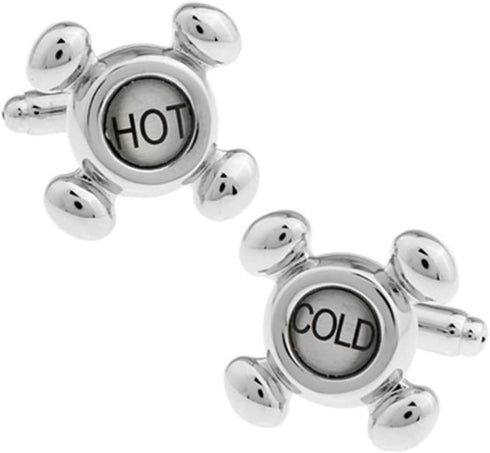 Faucet Cufflinks Hot Cold Taps for Plumber Plumbers Cuff Links...