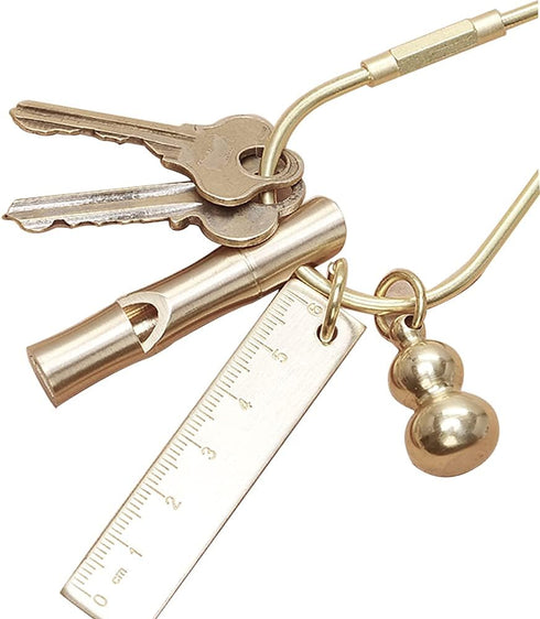 Dong Huang 3pcs Durable Brass Screw Lock Clip Key Ring for Keychains, Tear Drop Shape Keychain Clip, Simple Style Key Chains Women for Car Keys, C...