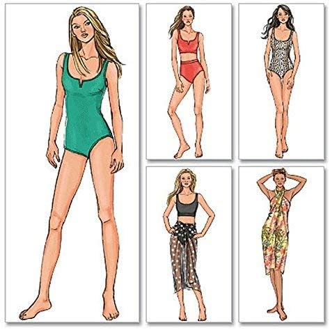 BUTTERICK PATTERNS B4526 Misses' Swimsuit and Wrap, Size EE (14-16-18-20)...