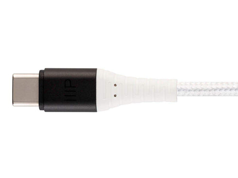 Monoprice Durable USB 2.0 Type-C to Type-A Cable - Charge and Sync, Kevlar-Reinforced Nylon-Braided Jacket, 6 Feet, White - AtlasFlex Series...