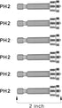 Screwdriver Bit, PH2 Drywall Screw Setters, 2 Inch, 6 Pieces, Transparent plastic case...