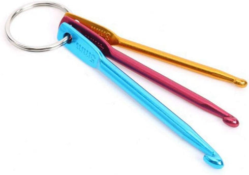 Zuoyou 4 Sets Mini Keychain Aluminum Crochet Hooks Knitting Needles 3 Sizes/Set (3mm,4mm,5mm)......