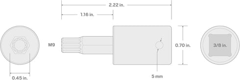 TEKTON 3/8 Inch Drive x M9 Triple Square Bit Impact Socket | SIB18209...