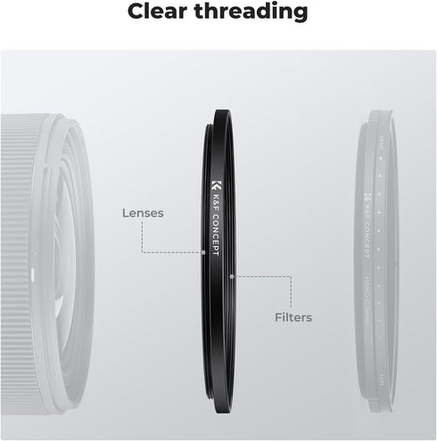 K&F Concept 67-82mm(2 Pcs) Step-Up Ring Adapter, 67mm to 82mm Step Up Filter Ring for 67mm Lens Install 82mm ND CPL UV Lens Filter...