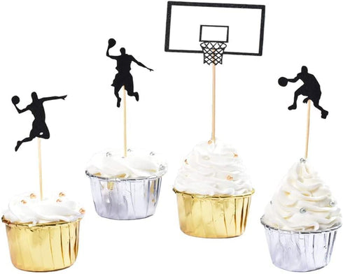 Basketball Cupcake Toppers, Fruit Food Dessert Picks Cake Topper for Boys Kids Birthday Sport Theme Party Baby Shower Christmas Decoration (24PCS)...