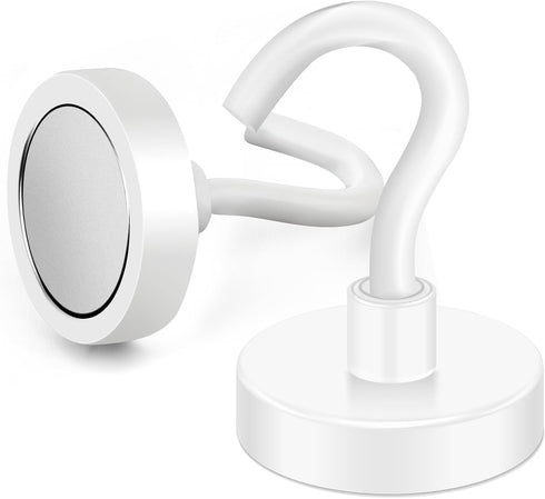 MIKEDE Magnetic Hooks, 40LB+ Heavy Duty Magnet Hooks for Cruise Cabins, Super Neodymium Hanging Hooks White Strong Magnets with Hook for Fridge, M...