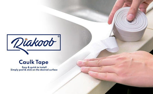 White Caulk Tape, 2 Pack Waterproof Sealant for Kitchen, Bathroom, and DIY Projects - Seamless Sealing, Watertight, Easy to Apply,Long-Lasting...