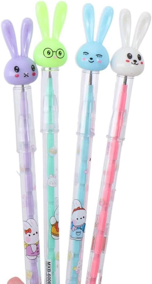 Cute Bunny Sharpening Pencils, with Replacable Refills,Stackable Pencils, Cute Rabbit Pencils...