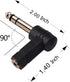 1/4 Inch TRS to 3.5mm Right Angle Adapter,6.35mm Male to 3.5mm Female 90 Degree Stereo Headphone Audio Adaptor Converter Connector (1/4'' TRS Righ...