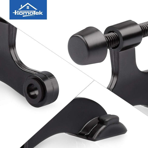 HOMOTEK 12 Pack Hinge Pin Black Door Stopper,Adjustable Deluxe Heavy Duty Door Stopper 2-1/2"x1-3/4”,with Black Rubber Bumper Tips...