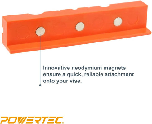 POWERTEC 71107 6" Magnetic Vise Jaw Pads, Soft Vise Jaws for Bench Vise, Milling Vise and Drill Press Vise, Woodworking Vise Tools for Workbench, ...