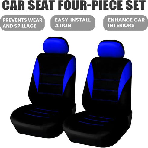 4PCS Car Seat Covers, Automotive Interior Full Set Non-Slip Waterproof Seat Cushion Protectors for Front Seats with Headrest Covers, Universal for...