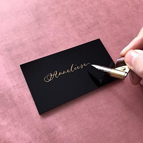 UNIQOOO Black Acrylic Rectangle Place Cards for Wedding, Perfect for Dinner Parties, Table Numbers, Guest Name, Food Signs and Special Event Decor...