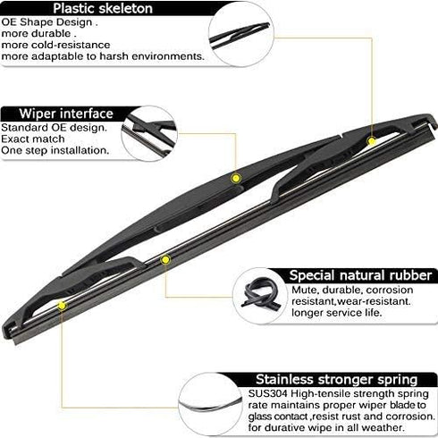 Rear Windshield Wiper Arm Blade for Ford Escape Flex 2008 2009 2010 2011 2012, Lincoln MKT 2010-2018-Factory OE Style 8L8Z17526-C...