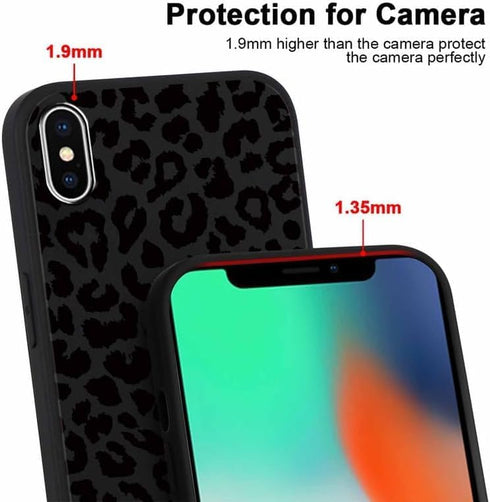 2 Pack Cute Cheetah Print for iPhone X/XS 5.8" Phone Case,Luxury Leopard Pattern Design Cases Soft Silicone TPU Shockproof Protective Cover for Wo...