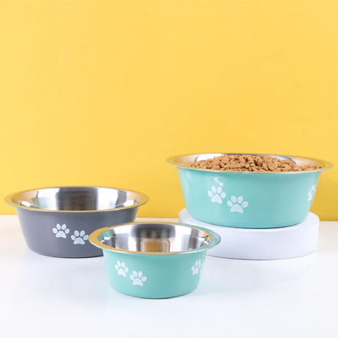 13.5oz Premium Stainless Steel Pet Bowl - Non-Slip, Stainless Steel Metal Dog Bowl, Rubber Base, Perfect for Feeding Dogs & Cat,Dog Bowl (Small, G...