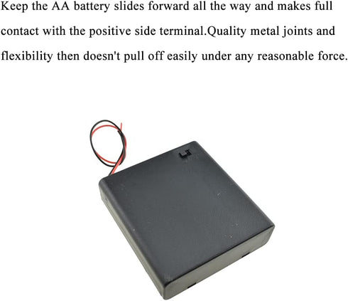 HAHIYO 6V AA Battery Holder Bundle with Wire Sturdy Cover Flexible Springs Contact Build-in Switch Batteries Black Case Easy Install 3 Pieces for ...