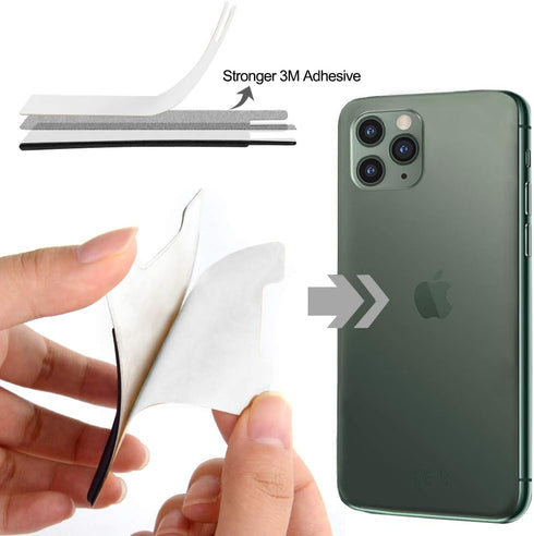 SHANSHUI Card Holder for Back of Phone, 5 PCS Double Cloth Slim Stretchy Phone Pocket Pouch Stick on ID Credit Card Wallet Compatible for iPhone 1...