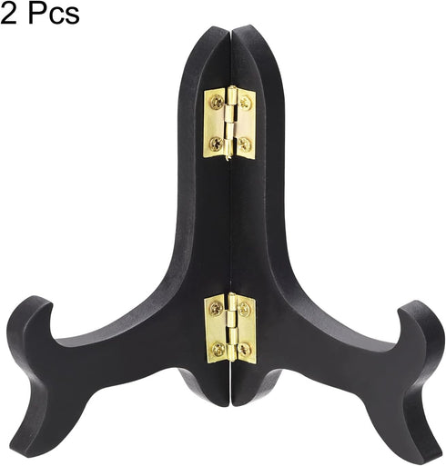 1Pc Black Wooden Plate Display Stands Picture Easel Holder Stand Decorative Wood Library Decor Display Easels Display Stands for Display Picture F...