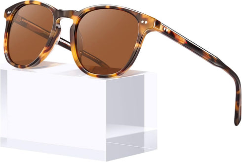 CARFIA Retro Polarized Sunglasses for Women Small and Medium Face UV Protection, Handcrafted Acetate Frame Sunnies CA5285...