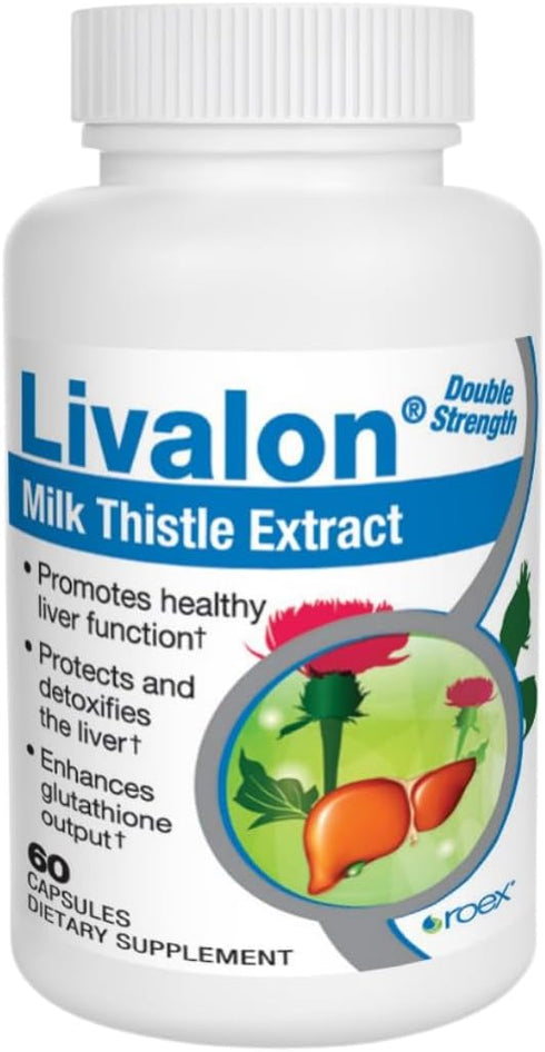 Roex Vitamins | Livalon | Milk Thistle Extract | 80% Silymarin | Natural Liver Detox | Vegetable Capsules | 60 Count...
