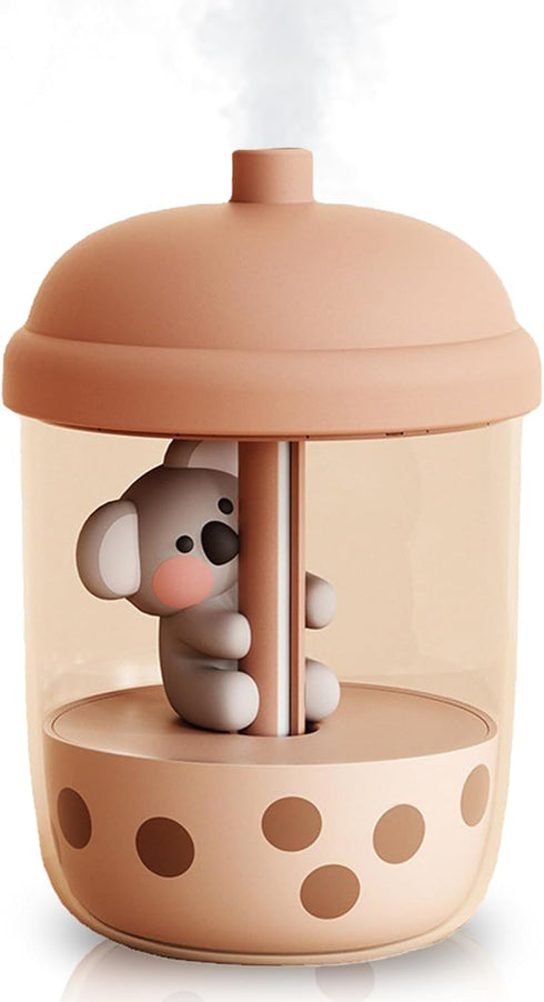 450ml Portable Humidifier, Mini Cool Mist Humidifier with Koala-Theme, USB Personal Humidifier Auto Shut-Off, Ultra-Quiet (Coffee)...