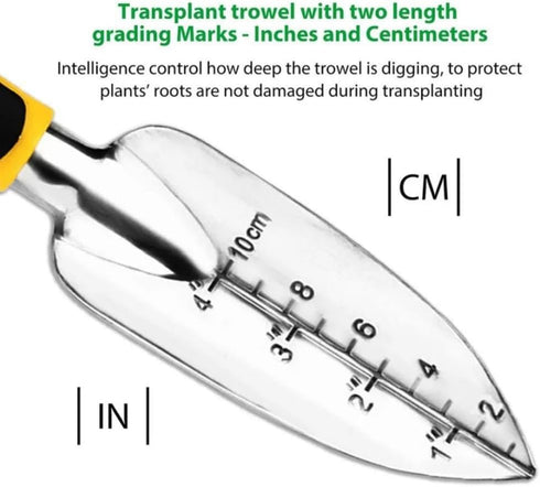 Hand Shovel Garden Trowel Bend Proof and Rust Proof Small Hand Tools for Weeding, Transplanting, Digging,2 Piece Cast-Aluminum Heavy Duty with Sof...